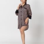 Сатинова сорочка з принтом F